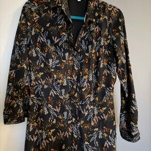 Floral Black Button-Up dress